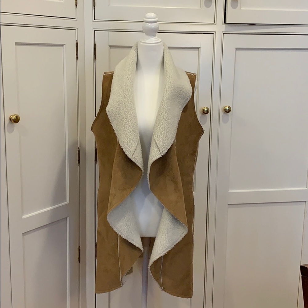 Faux fur suede vest